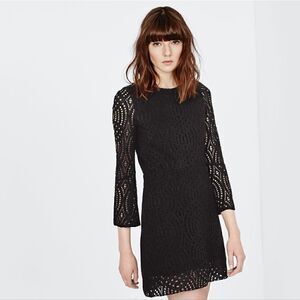Maje Reverso Black Lace Dress